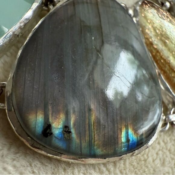 Stella &โDot Statement Necklace Semi-Precious Stones Bold Gem Design - Picture 15 of 17